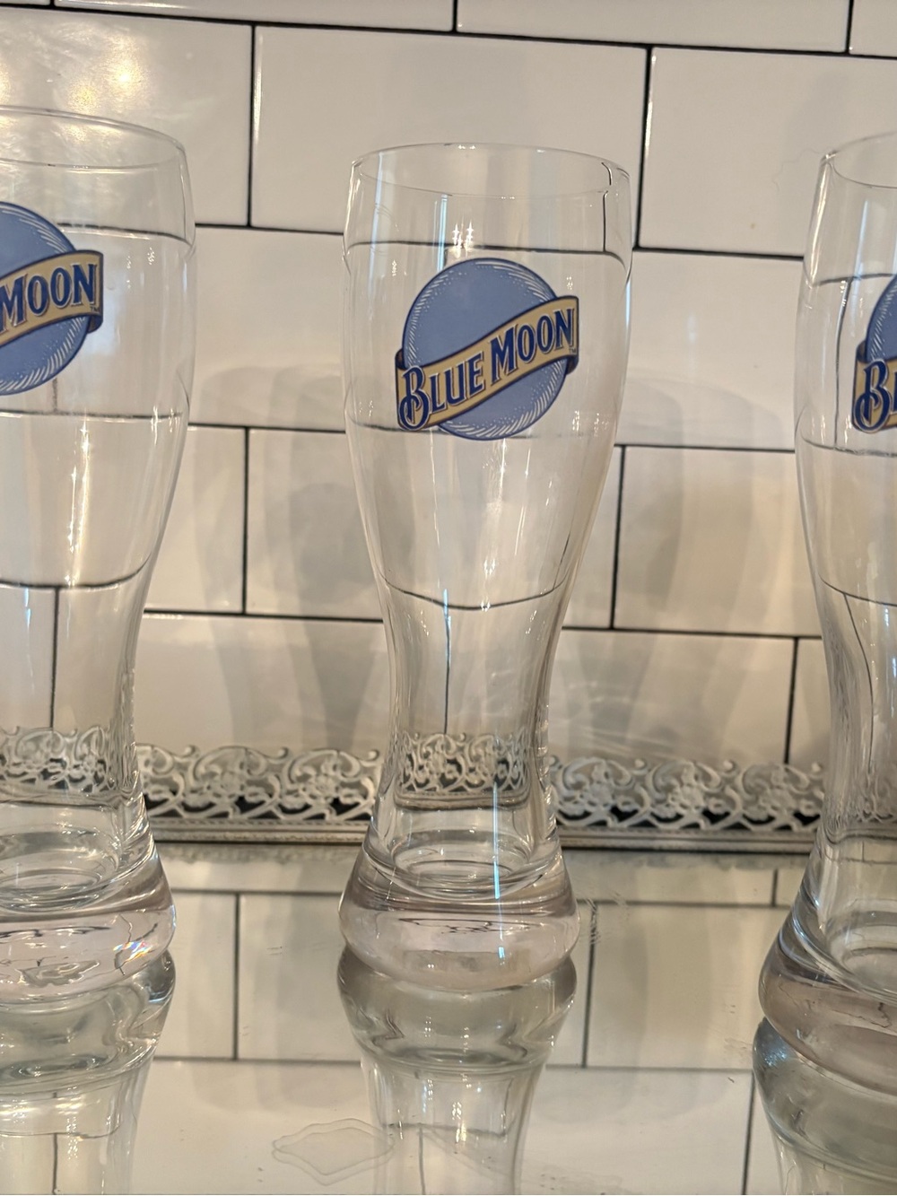 Official Blue Moon Belgian White Pint Glasses - Set of 3 (16 oz)